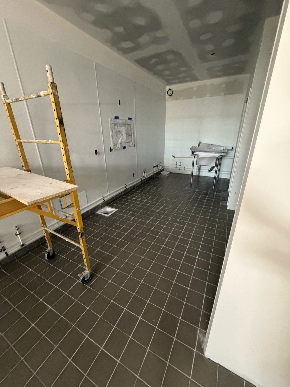 Back-of-house tile and finishes in progress