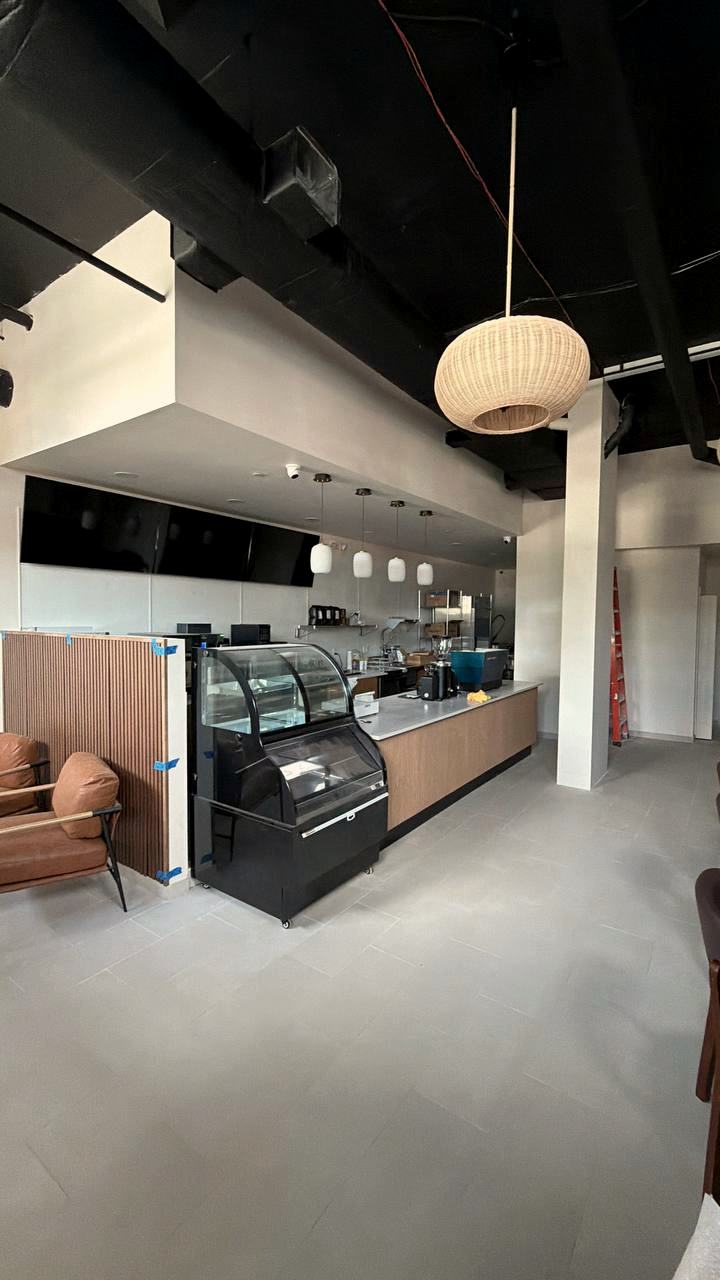 Finished café interior — Burst Beans Coffee