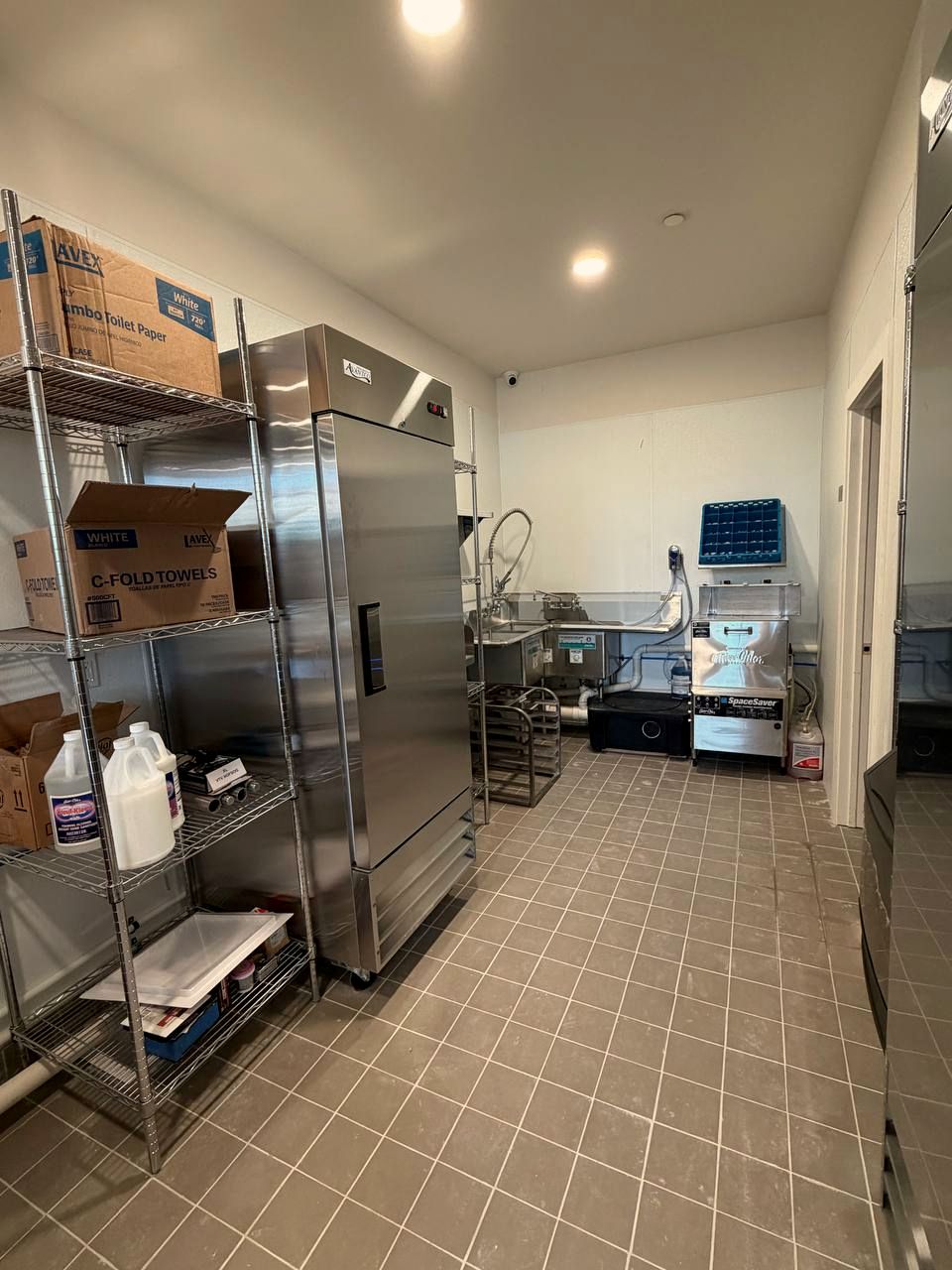 Commercial kitchen equipment during fit-out